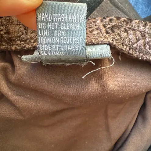 Notations Vintage Velvet Burnout Maxi Skirt Espresso Brown Plus Size 1X Pull On