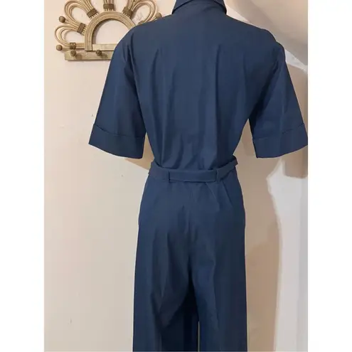 Loro Piana Blue Lightweight Denim Wide Leg Belted Jumpsuit IT 40/ US