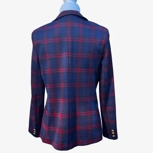 VTG Cape Cod Match Mates sz 2/4 Plaid Blazer Blue Red Gold Buttons Preppy