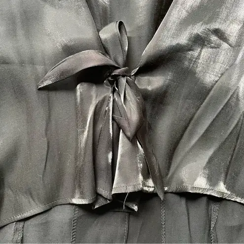 Piacere Chiffon blouse Metallic Black Plus Size 24 Sheer Sleeves Formal Dazzle