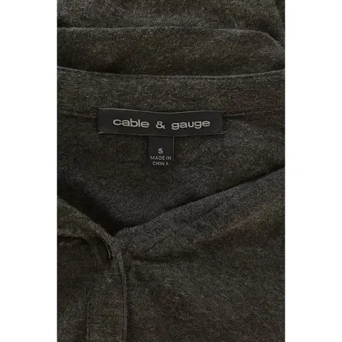 Cable & Gauge Women’s Small Gray Long Sleeve Tunic Top | Button Front Roll Tab S