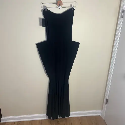 Norma Kamali NWT Strapless Wing Fishtail Gown in Black Size Small