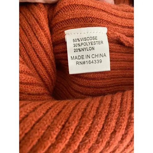 Petal and Pup Rust Orange Ribbed Balloon Sleeves Caledonia Sweater Midi Dress XS