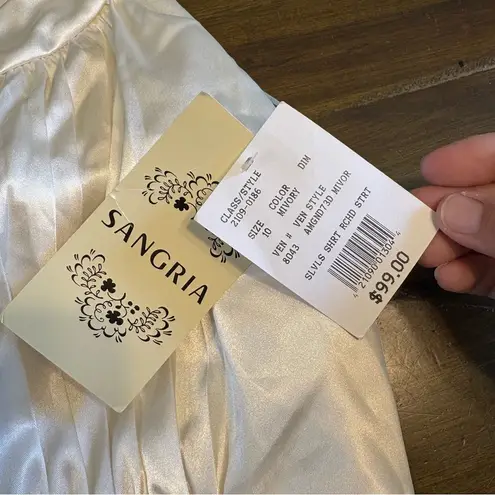 David's Bridal David’s Bridal Vintage Ivory Dress Party Ruched Wedding Bachelorette 10 Pearl