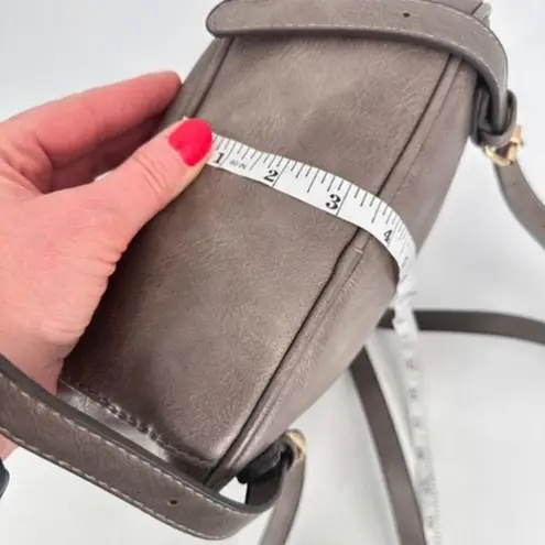 Sole Society Women's Brown Gray Faux Leather Lined Adjustable Mini Backpack Bag