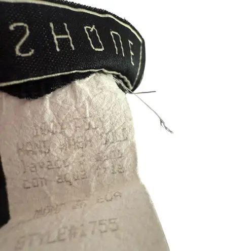 Artsy BOHO Black Top Women Size S Fish Doodle Print Crinkle Art To Wear Fashque