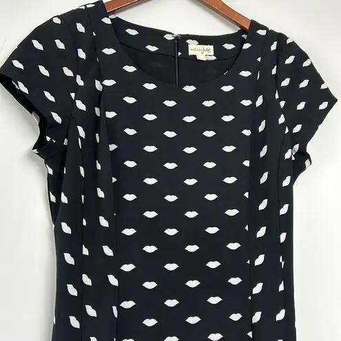 Maison Jules | Black Dress with White Lip Dot Print sz Large