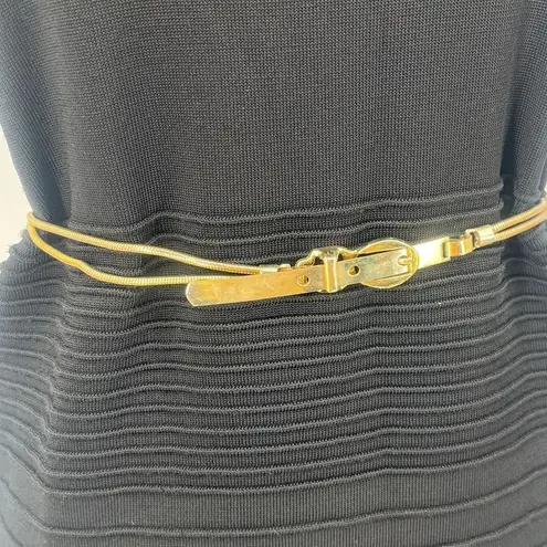 Vintage Snake Link Chain Buckle Closure Women Belt Sz S Disco Gold 1980s 90s