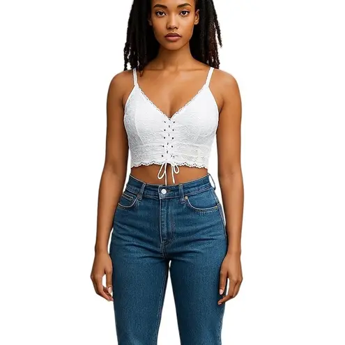 Cider White Lace Corset Crop Top Size 1X NWT Castlecore Fairycore Renaissance