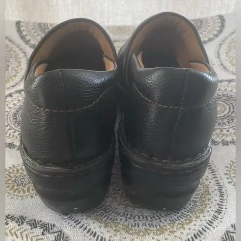 Bolo Shoes Womens Sz 8 Casual Comfort Slip On Wedge Clogs J00603 Black Leather