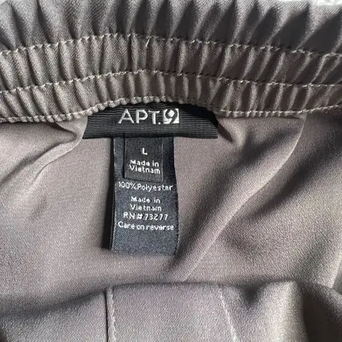 Apt 9 Gray Button Front Drawstring Waist High Low Skirt Women's Large NWT