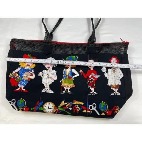 Colorful Womens Large Mesh Tote Bag SKU 7552 Black