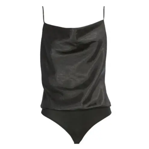 WAYF 🔥 Giselle Cowl Neck Jacquard Satin Bodysuit🔥🆕