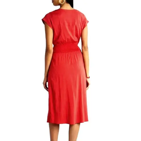 Market & Spruce Neriah Smocked A Line Dress Coral/Red XSP