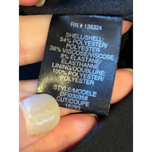 Halston Heritage Black Wrap Front Detail A Line Mini Skirt Size 4