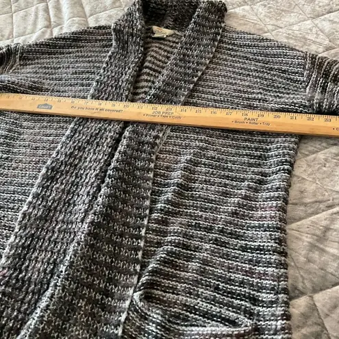 Bob Timberlake Womens Medium Striped Open-Front Cardigan Sweater shacket pockets