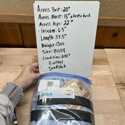 Bill Blass Vintage Blue Denim Pleated Romper Aqua Snow Size Large NWT