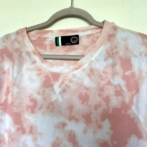 2LIV tie dye Pullover pink sweater shirt LARGE long sleeve boatneck