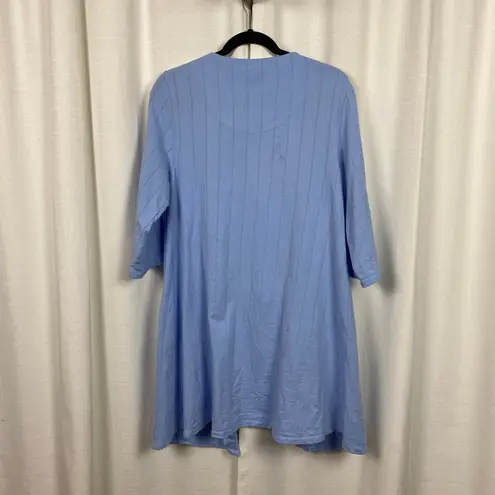Eileen West 3/4 Sleeve Zippered Short Gown Coat Sz.S/M Blue Size M