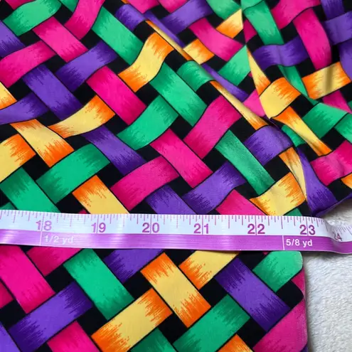 Silver Threads Vintage Woven Geometric Print Jacket Womens Medium Colorful Bold Black