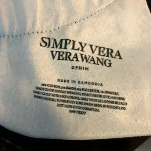 Simply Vera Wang Womens Skinny Jeans Mid Rise Stretch Pockets Dark Wash Denim 8 Blue