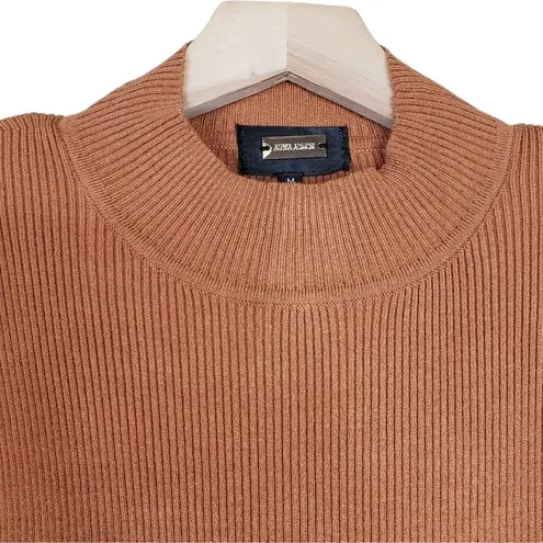 Alexia Admor Womens M Eliah Long Sleeve Knit Midi Dress in Tan NEW