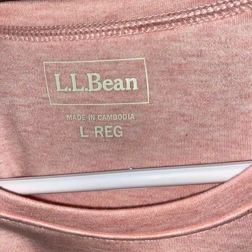 L.L.Bean  Pink Short Sleeve Crew Neck Cotton T-Shirt Women's Size Large