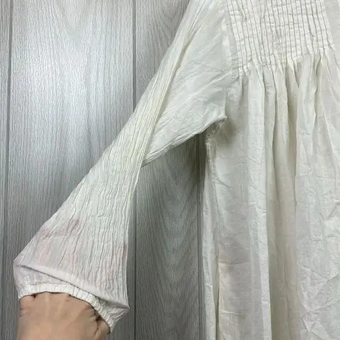 Mate the Label Laude The Label Womens Dress Small Victorian Cotton Gauze Smocked Ivory Smock