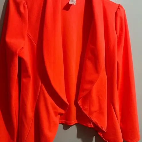 HEIMISH USA Orange Blazer with Shawl Collar and Relaxed Fit (1025) Size L