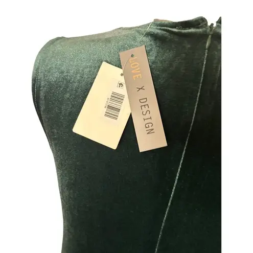 Nordstrom Love By Design Emerald Green Velvet Twist Front Maxi Dress Sleeveless Sz S