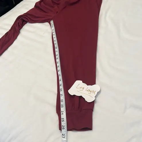PRETTYGARDEN NWT Pretty Garden size small long sleeve elastic waist pockets burgundy jumpsuit - Image 9