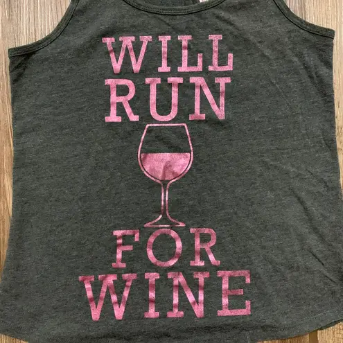 Chin Up Chin-Up Charcoal Will Run For Wine Medium Tank Top