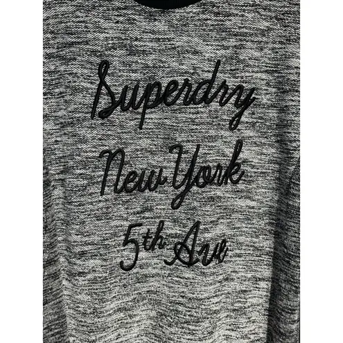 Superdry Dress Womens Medium Black Gray Cut & Sew Sweatshirt Dress Streetwear