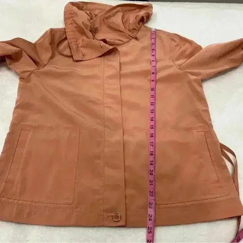St. John Cowl Neck Zip Front Jacket Lightweight Coral Rose Women's Medium