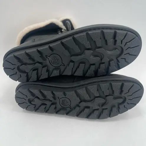 BORN Blaine Boots Size 7 Waterproof Shearling Lace Up Leather Winter Dry NEW Black