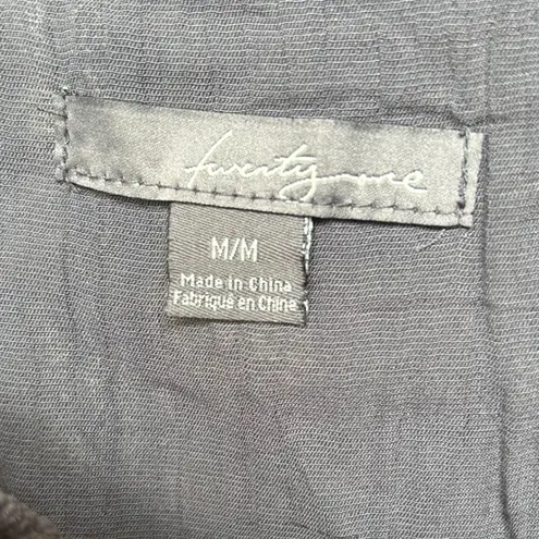 Twenty One Dark Gray Silk Blend Slip Lace Bow Mini Dress Size Medium - Image 3