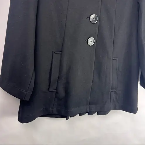 J. Jill Black Stretch Jacket, Button Front, Pleated Back, XS