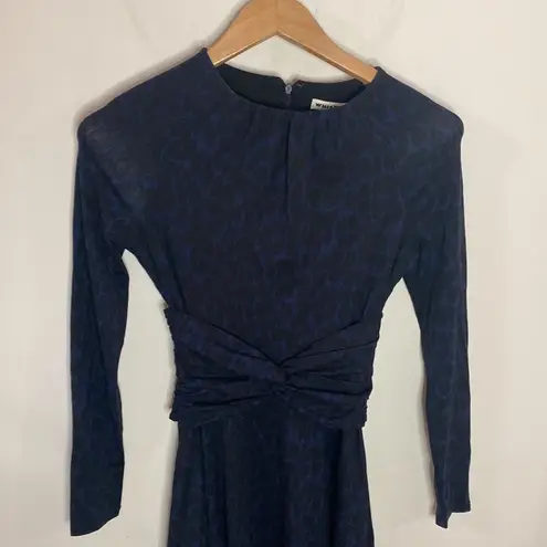 Whistles Celestine Animal Print Jersey Twist at Waist Dress size 4 Black