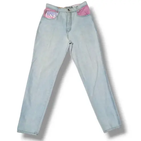 Vtg Get Used By Elie High Waisted Jeans-Size 30-Pastel-Streetwear-Hip Hop-1992