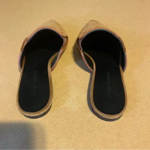 Jenni Kayne HANDCRAFTED COGNAC BROWN SUEDE LEATHER SLIDE MULE SLIDES (36)