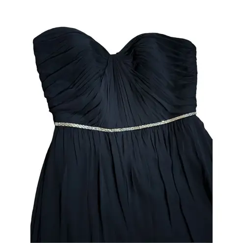 NWT Jenny Packham Lux Chiffon Beaded Maxi Dress sz 16 in Midnight navy blue