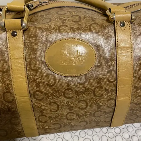 CELINE PVC Classic Beige/Brown Duffel Bag