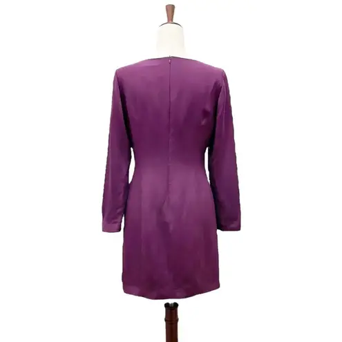 Hugo Buscati Vintage 100% Silk Long Sleeve Sheath Dress in Purple Women’s Size 8