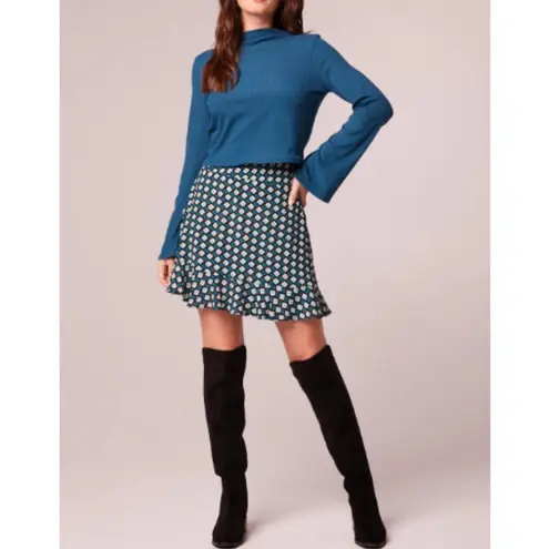 Band Of The Free Size M Blue/Green Colette Teal Mini Skirt Business Casual Fall Blue Size M