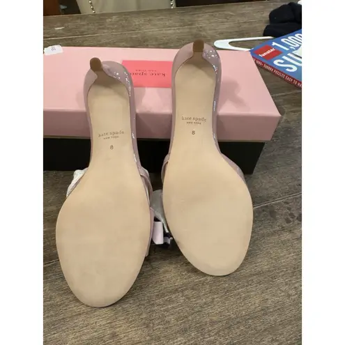 Kate Spade New York Women's Simona Kitten Heel Bow Pink Patent Size 8 Slide