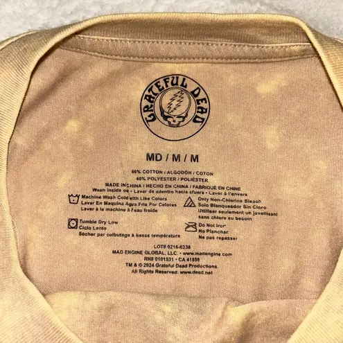 Grateful Dead Beige Graphic Tee Size Medium Oversized Tee Crew Neck
