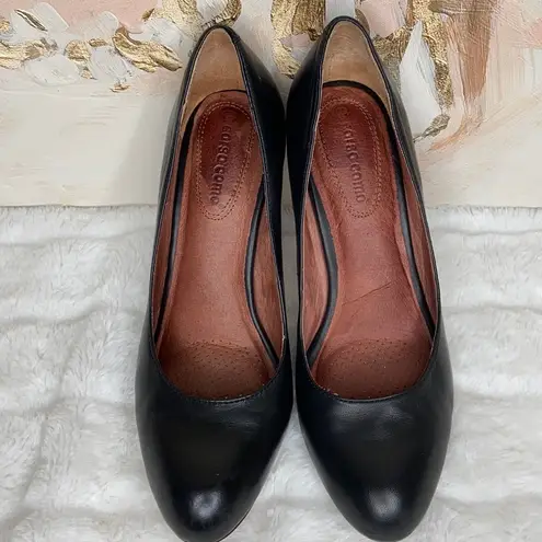 Corso Como Women’s Black Slip On Round Toe Leather High Heels Size 7.5M