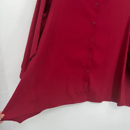 Avenue Button Up Womens Top Sz 26/28 Holiday Roll Tab Blousy NWT Minimal Office