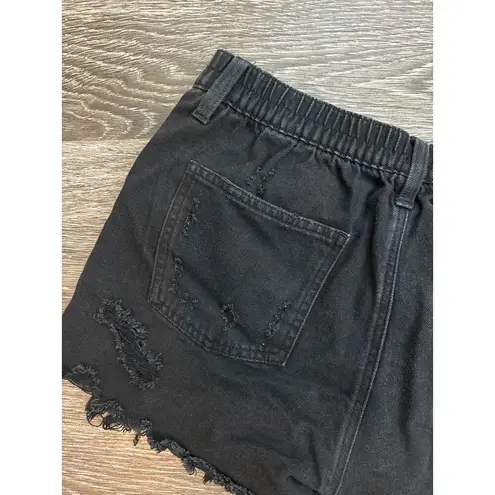 Aerie  Distressed Denim Cut Off Shorts Black Size Medium