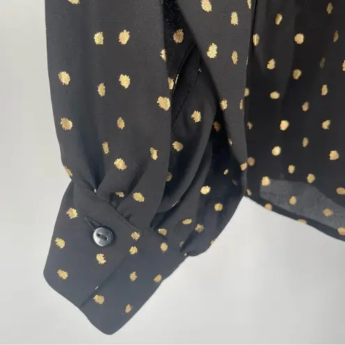 Molly Bracken Blouse Small La Collection Premium Black Gold Spots Dots Cocktail